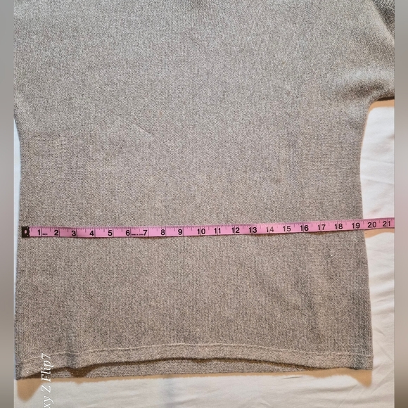 ​Talbots Petite XLp Metallic Shimmer Wool Blend Boatneck Sweater Beige EUC - Picture 5 of 8